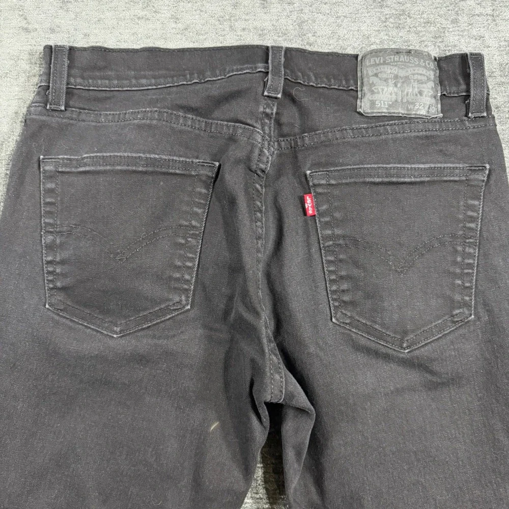 Levis 511 Slim Fit Black Jeans Mens Size 32x30 04511-1907 Stretch Denim